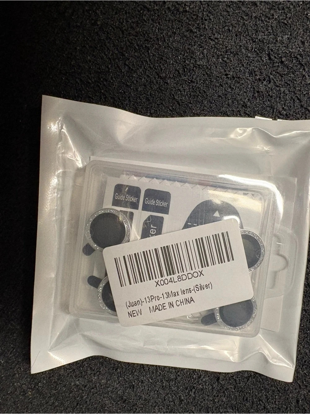 iPhone 13 Pro Max Camera Lens Protector Set Silver Glitter NIP